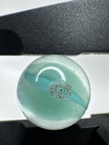 Vintage Art Swirl Glass Marble 0.62"/15.8mm Cyan Blue/Clear Swirl Played Marble