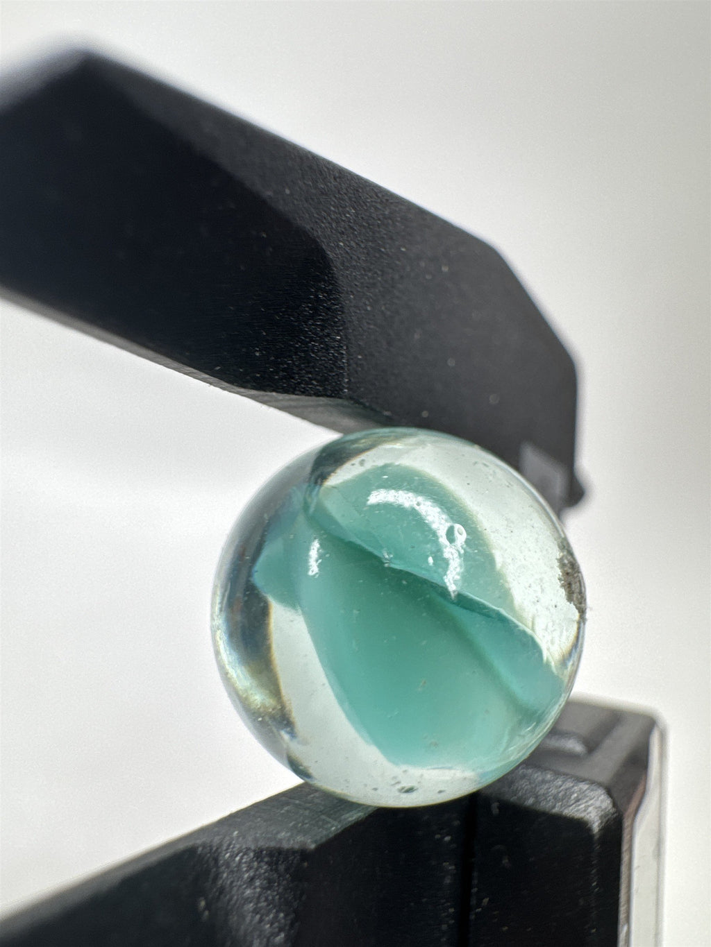 Vintage Art Swirl Glass Marble 0.62"/15.8mm Cyan Blue/Clear Swirl Played Marble