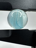 Vintage Art Swirl Glass Marble 0.59"/15.1mm Cyan Blue/Clear Swirl Played Marble