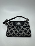 Coach Wristlet Black Signature C Silver Hardware Purse Bag