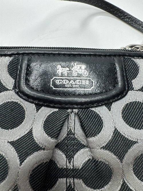 Coach Wristlet Black Signature C Silver Hardware Purse Bag