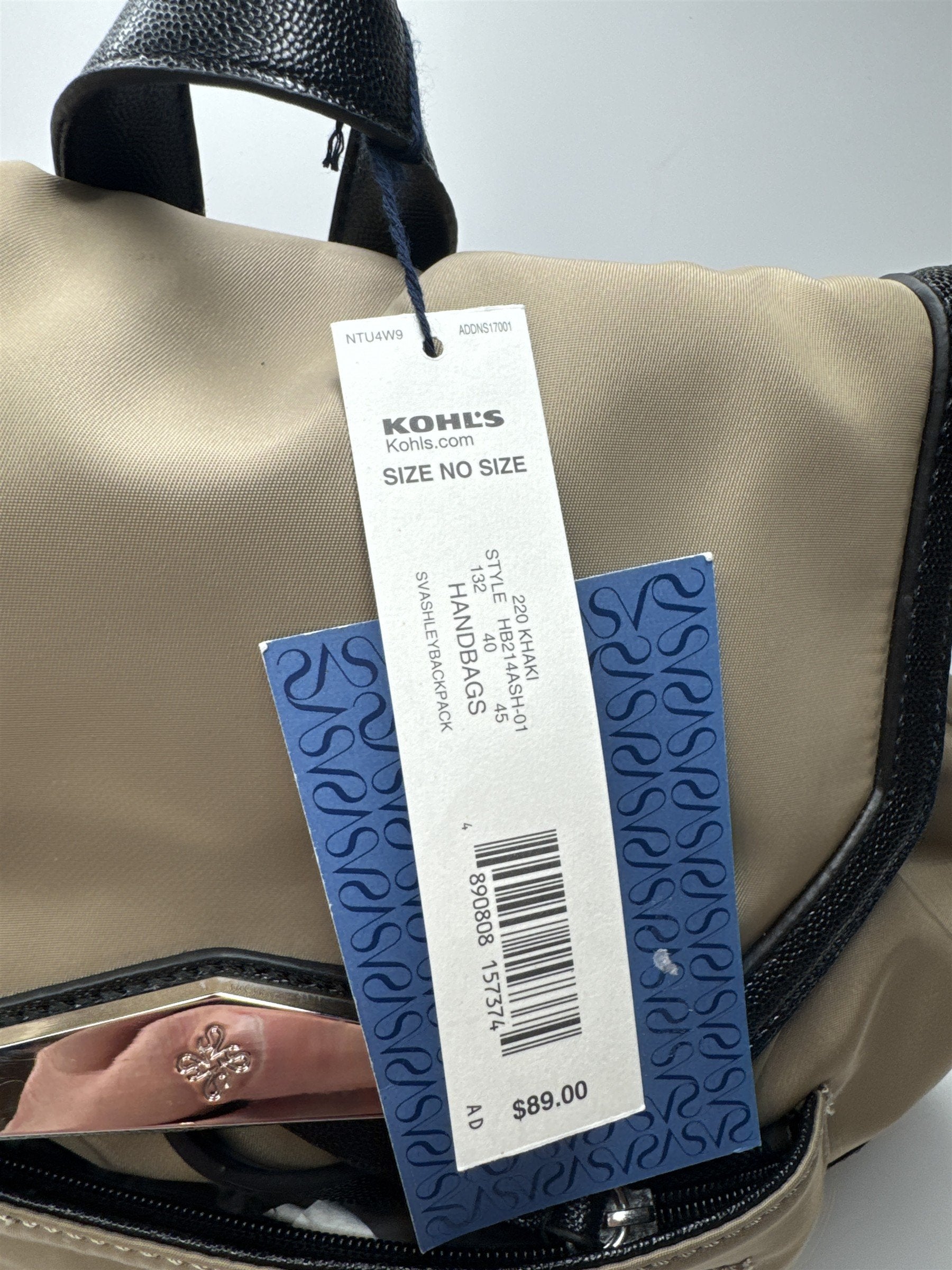 Simply Vera Vera Wang Tan and Black Backpack Svashley Backpack