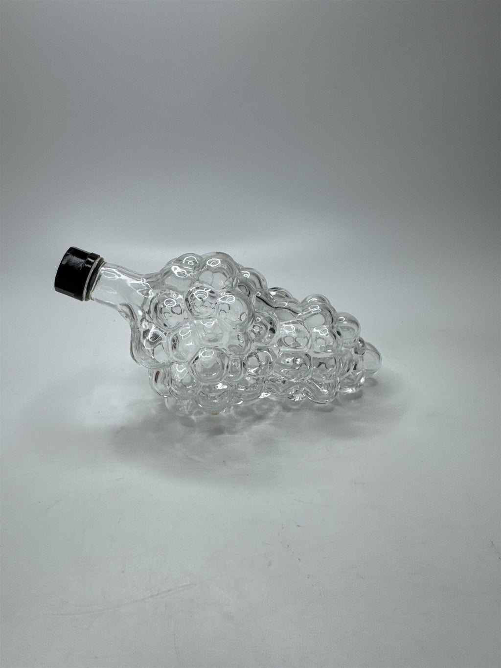 Vintage French Glass Grape Cluster Decanter Wine Liquor Bottle Barware