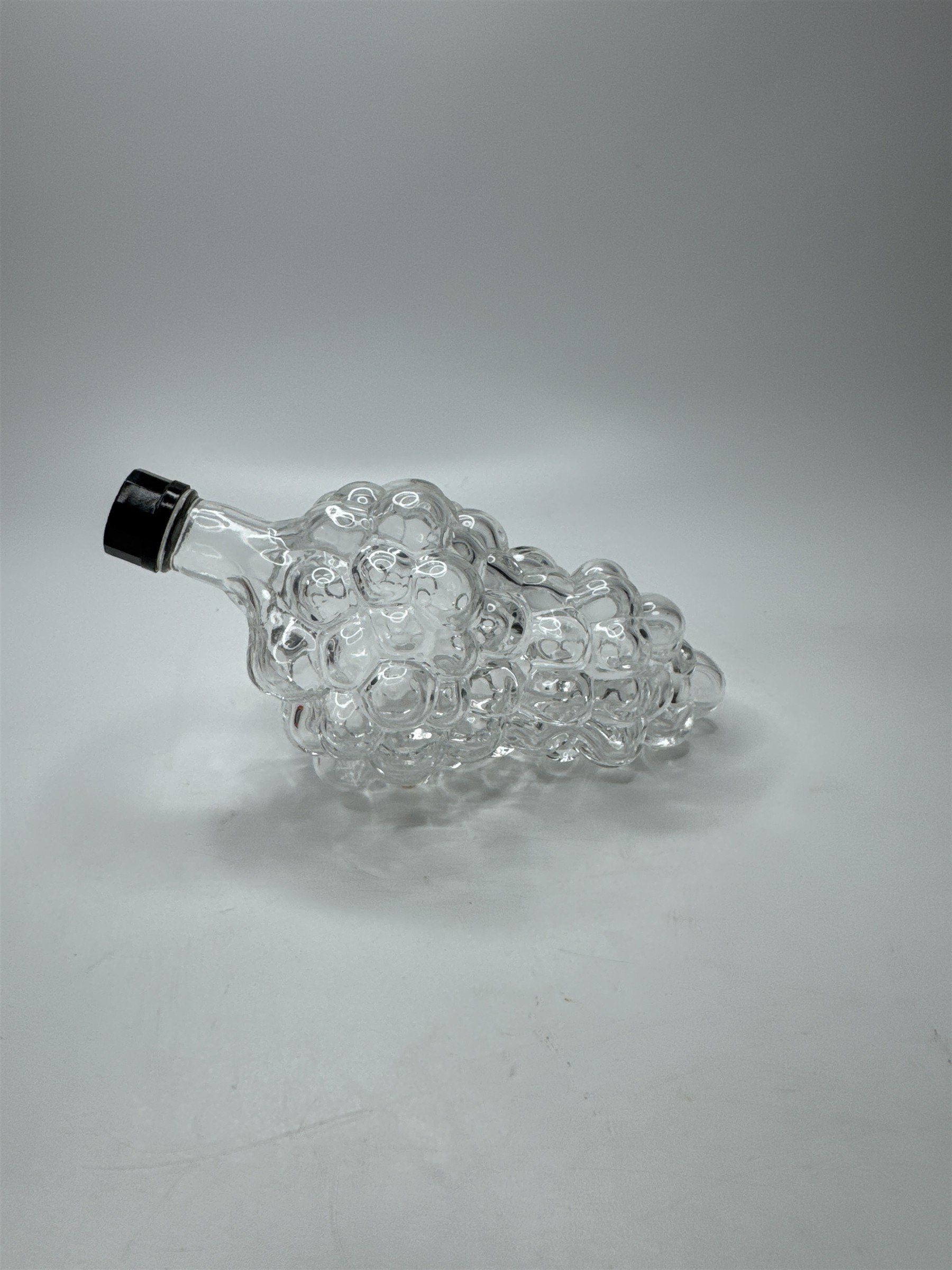 Vintage French Glass Grape Cluster Decanter Wine Liquor Bottle Barware
