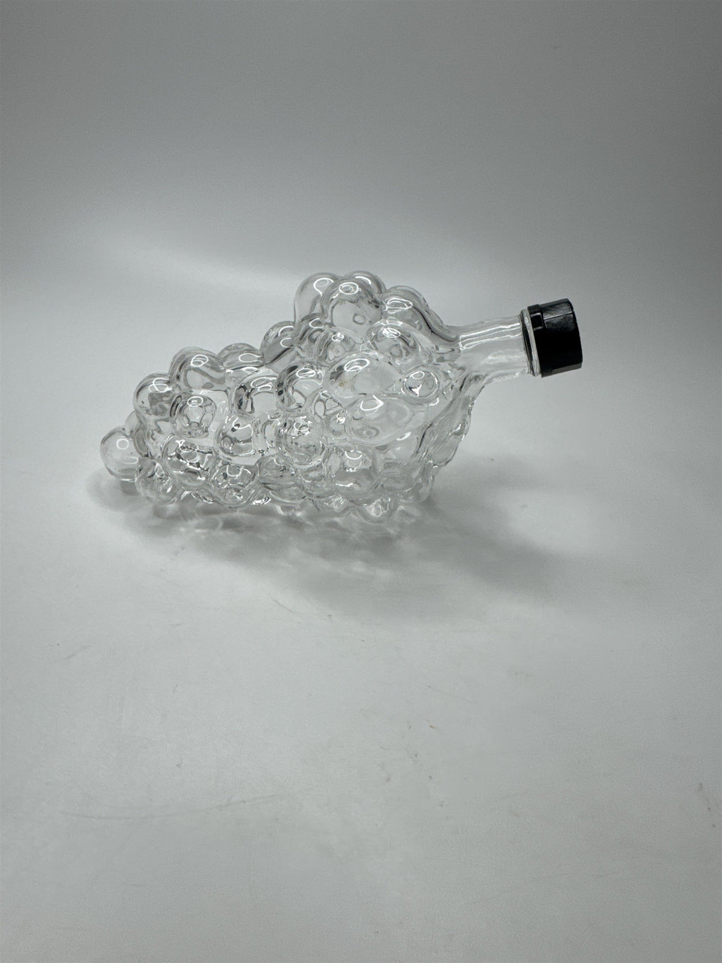 Vintage French Glass Grape Cluster Decanter Wine Liquor Bottle Barware