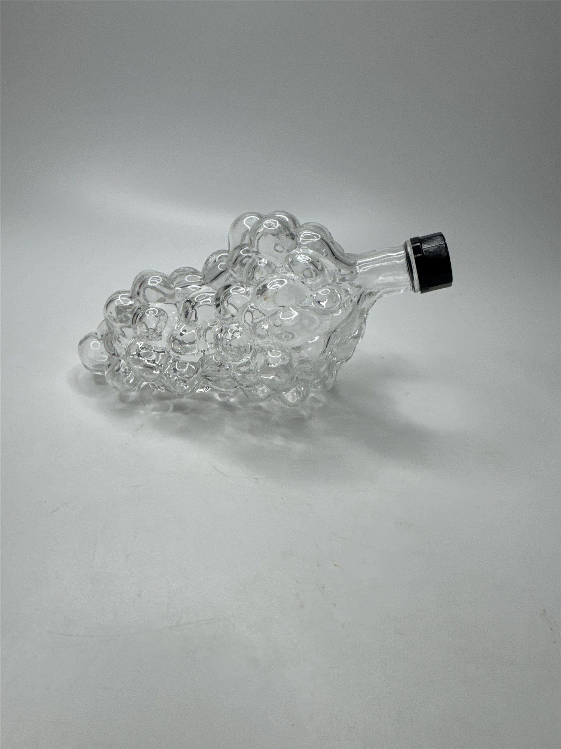 Vintage French Glass Grape Cluster Decanter Wine Liquor Bottle Barware
