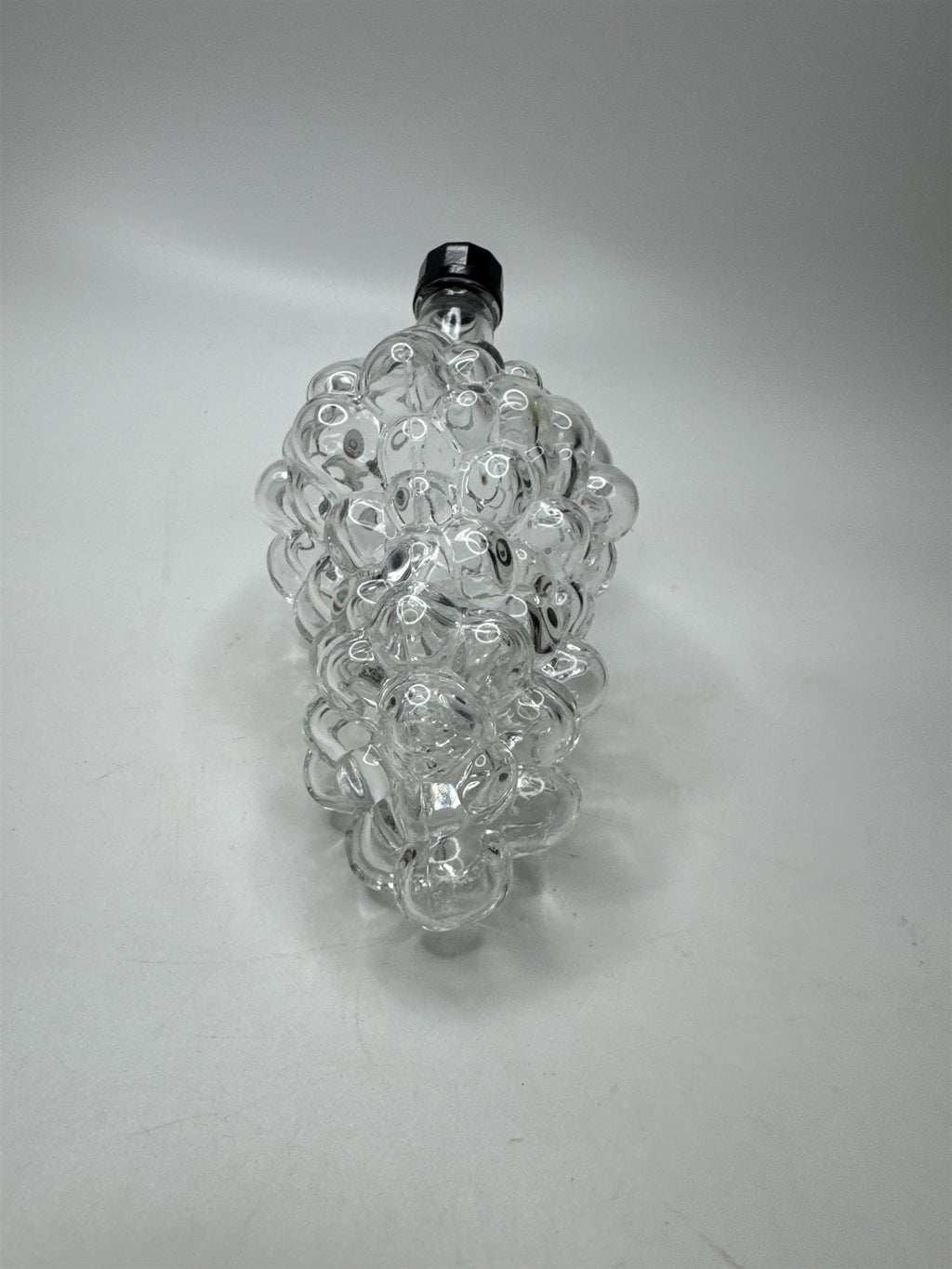 Vintage French Glass Grape Cluster Decanter Wine Liquor Bottle Barware