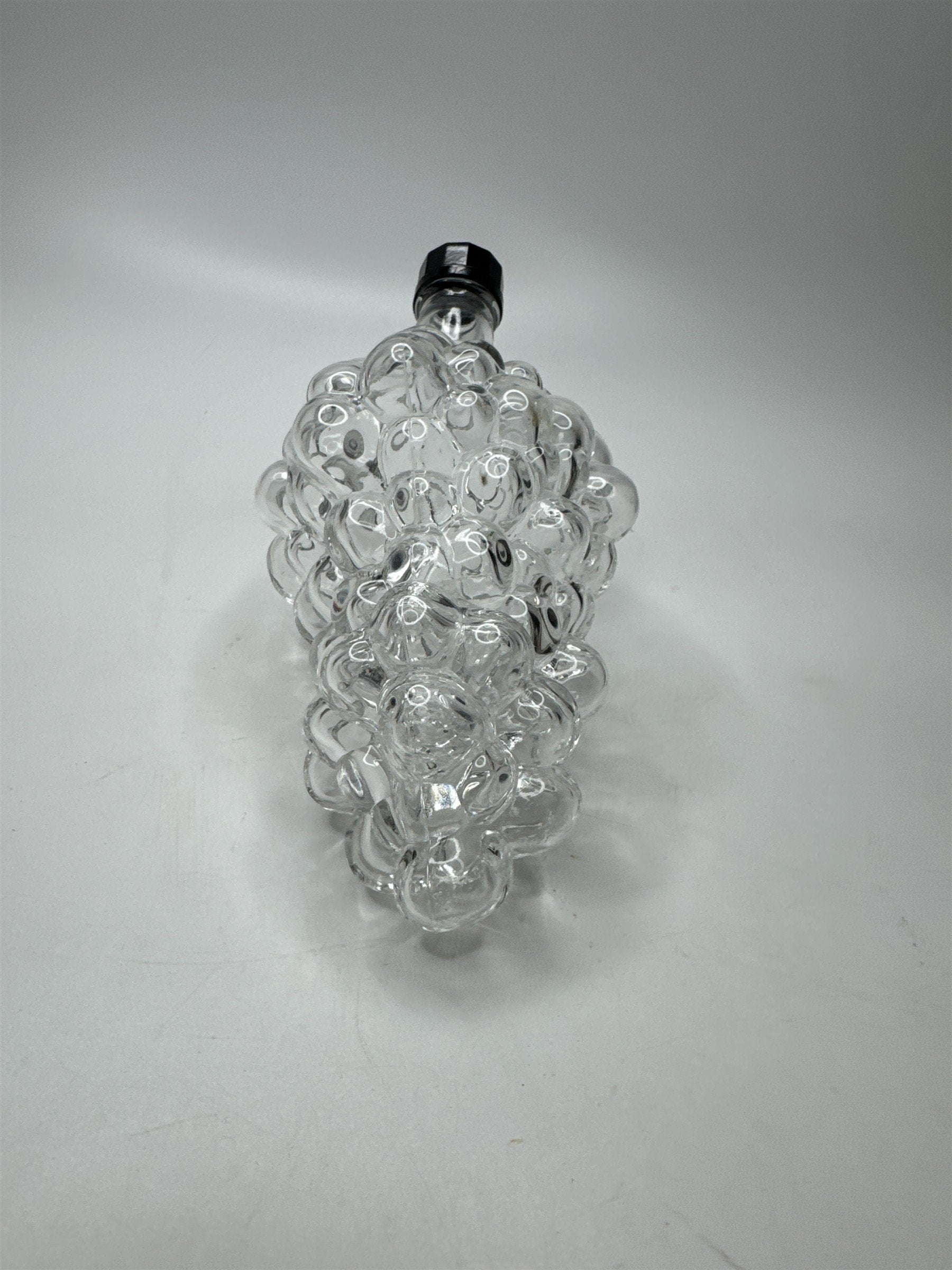 Vintage French Glass Grape Cluster Decanter Wine Liquor Bottle Barware