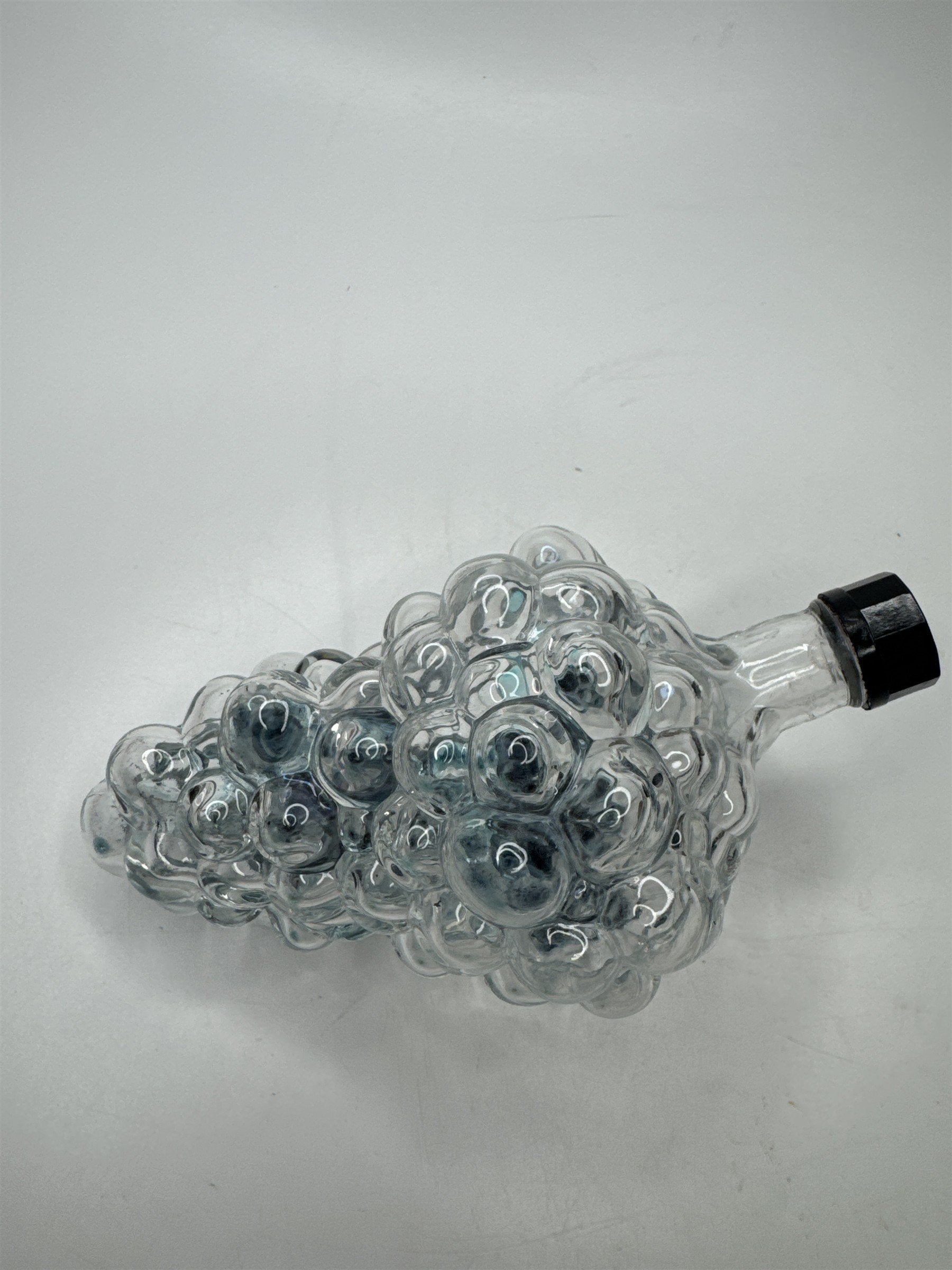 Vintage French Glass Grape Cluster Decanter Wine Liquor Bottle Barware