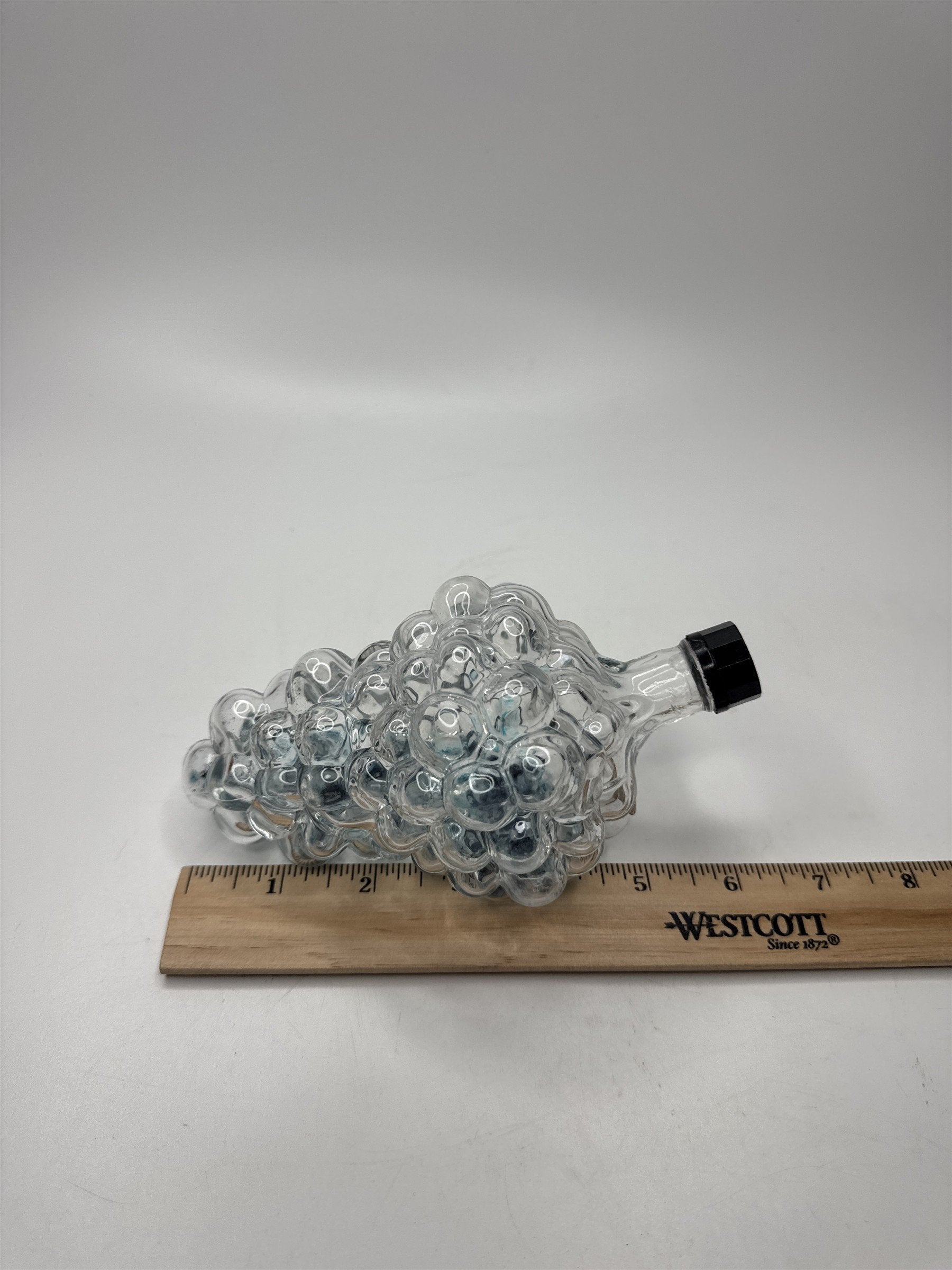 Vintage French Glass Grape Cluster Decanter Wine Liquor Bottle Barware