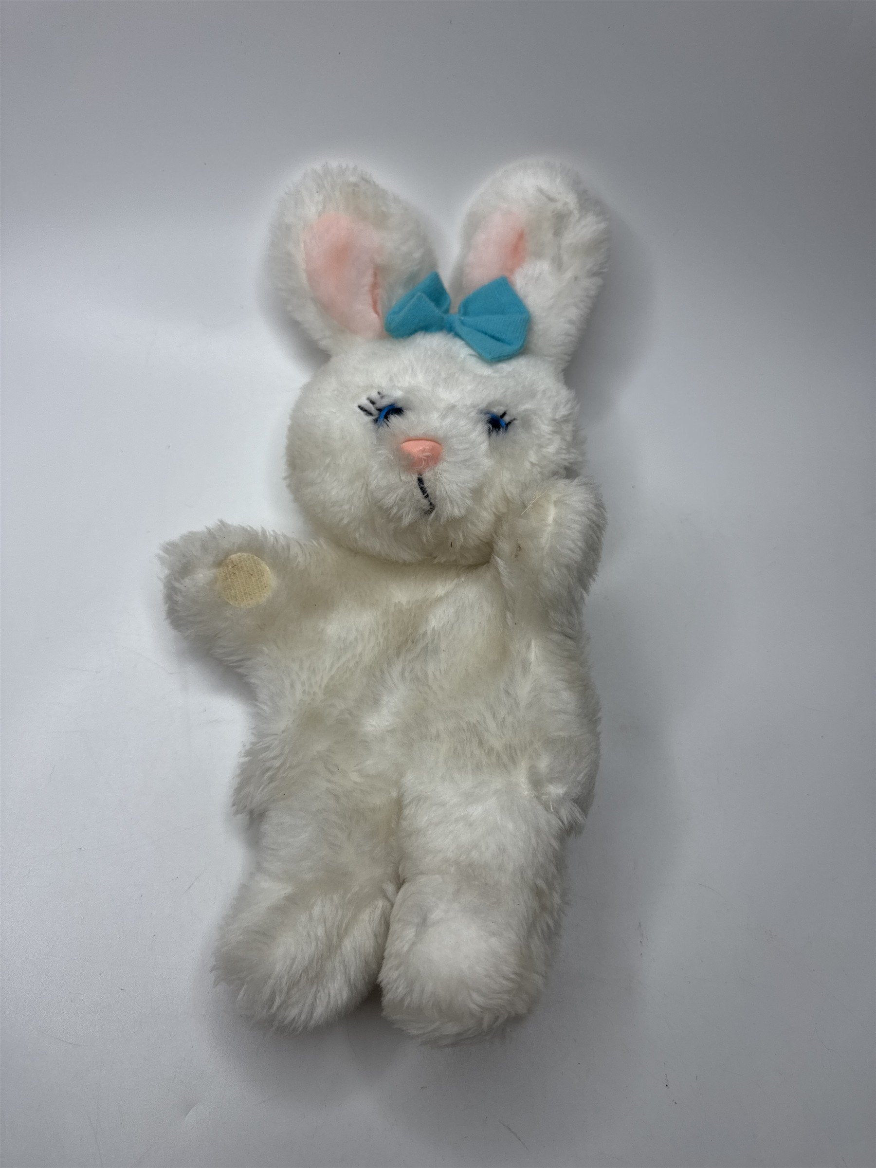 VINTAGE White Bunny Rabbit Plush Stained Creepy Oddities Display Toy
