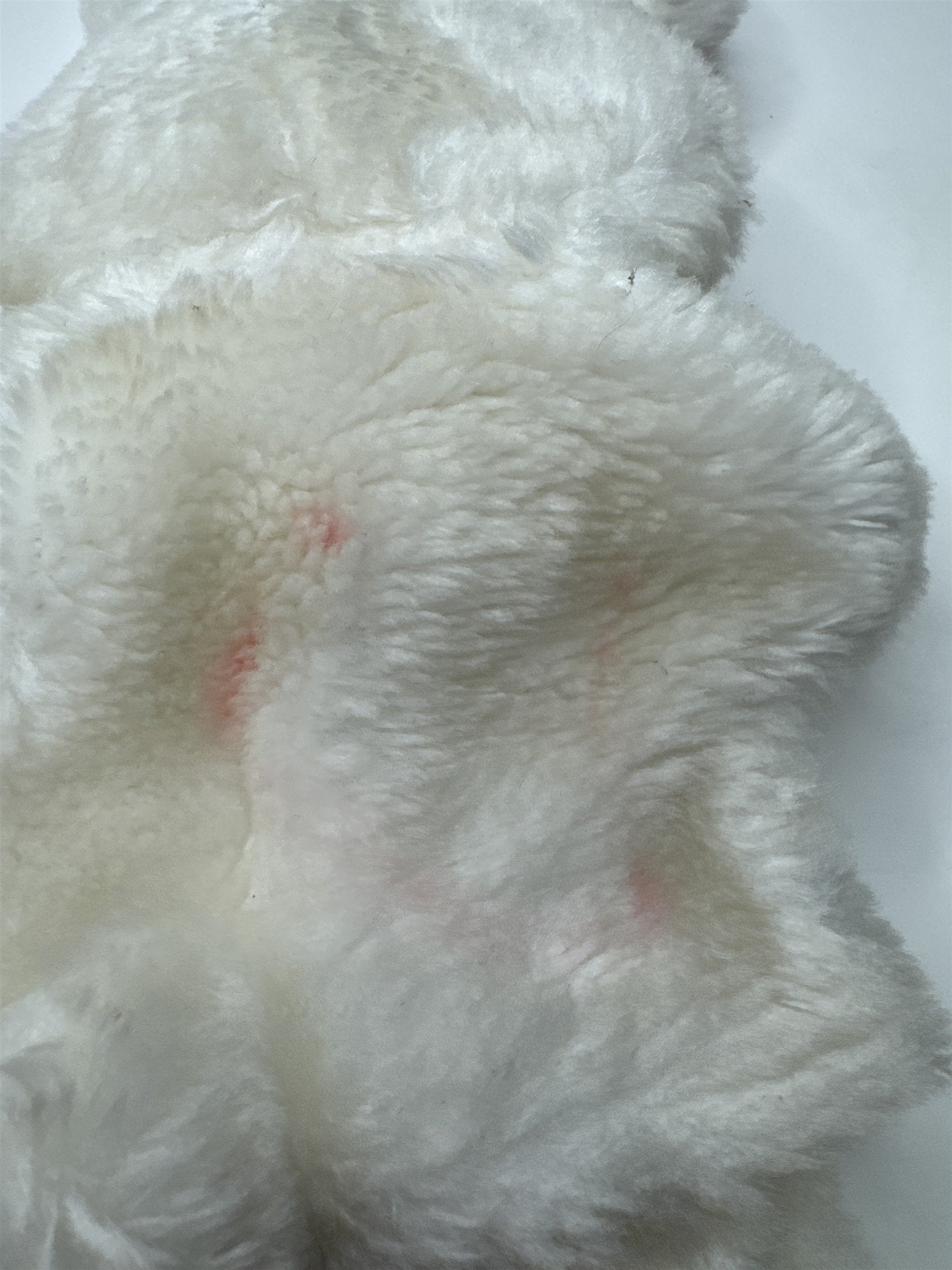 VINTAGE White Bunny Rabbit Plush Stained Creepy Oddities Display Toy