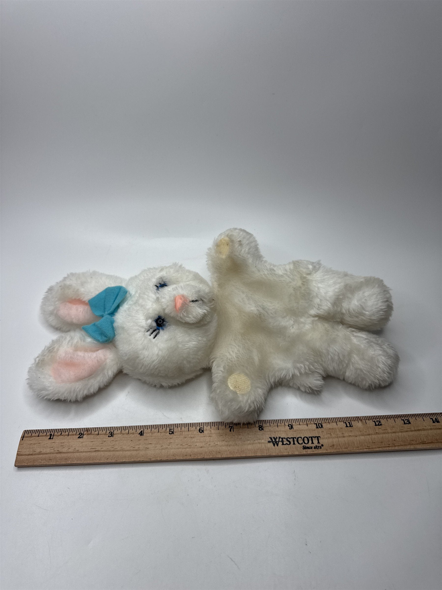 VINTAGE White Bunny Rabbit Plush Stained Creepy Oddities Display Toy
