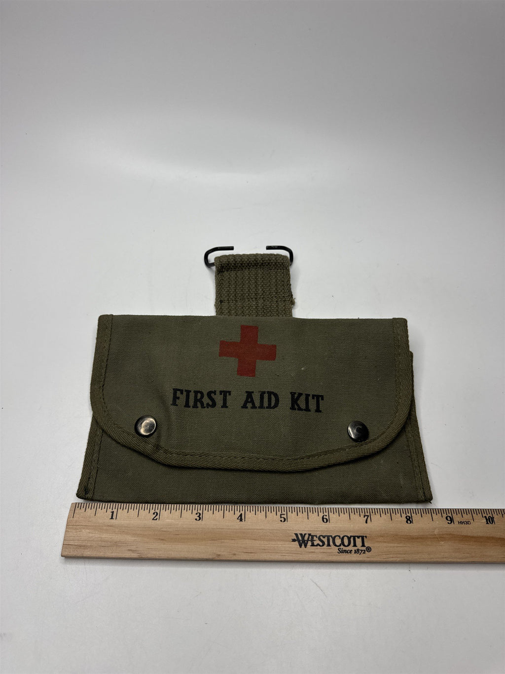 Kiffe Green Canvas First Aid Kit Bag Japan Made Army Military Style