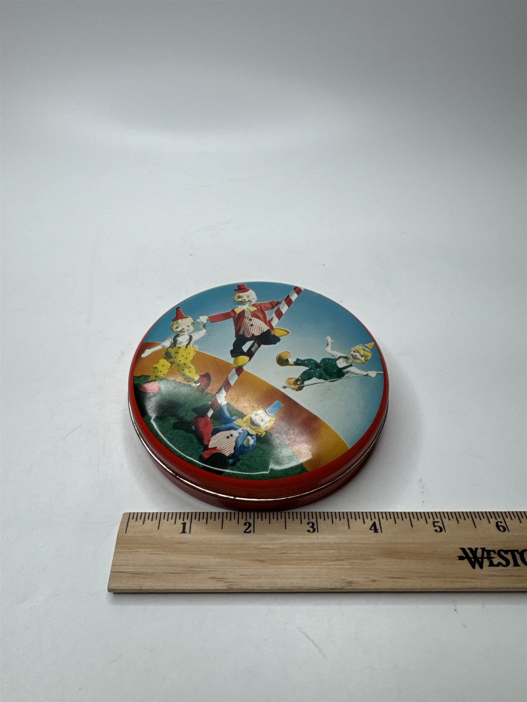 Vintage Hollands Toffees Tins with Dancing Clowns Litho Straws Rare