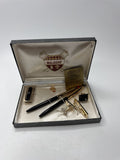 Vintage Waldorf 24kt Plated Liquid Lead Pencil, Money Clip, Tie Bar+Cufflink Set
