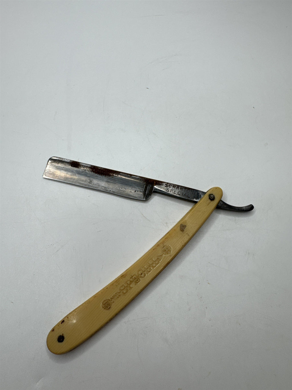 ANTIQUE Hand Made Scranton BS Co Scranton PA GERMANY Straight Edge Face Razor