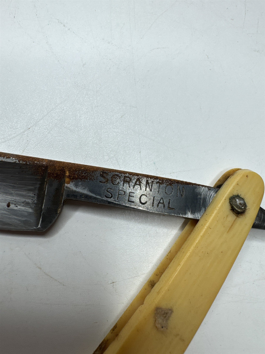 ANTIQUE Hand Made Scranton BS Co Scranton PA GERMANY Straight Edge Face Razor