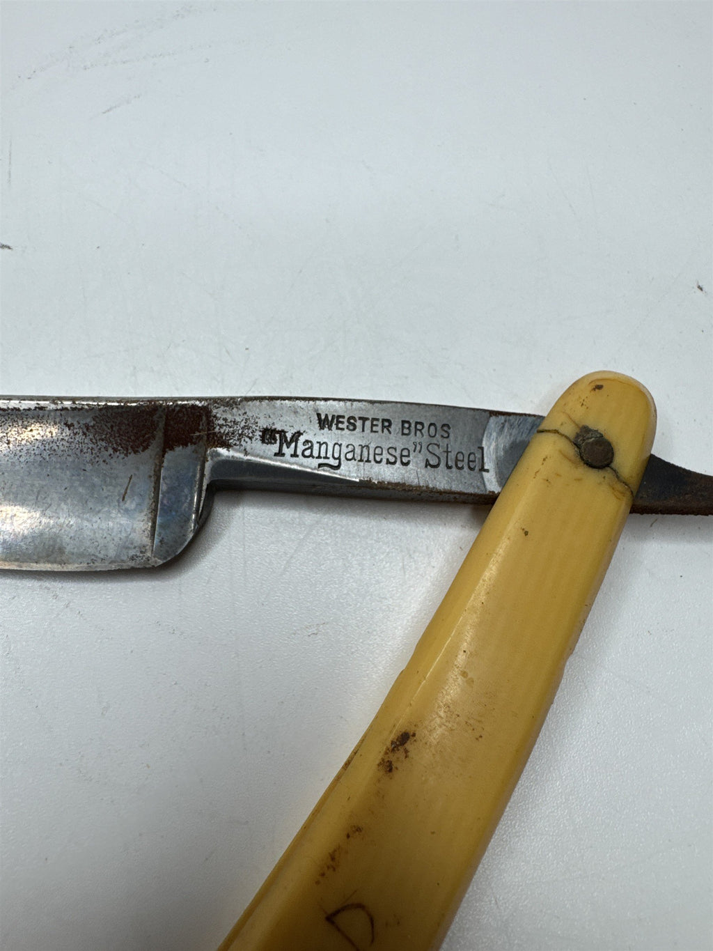 ANTIQUE Hand Made Wester Bros Anchor Brand GERMANY Straight Edge Face Razor