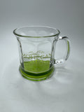 Mohegan Sun at Pocono Downs Coffee Mug Clear Glass /w Green Bottom Modern