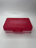 Vintage Plastic Pencil Box /w Hatch Latching Lid RED Pamson Pacific