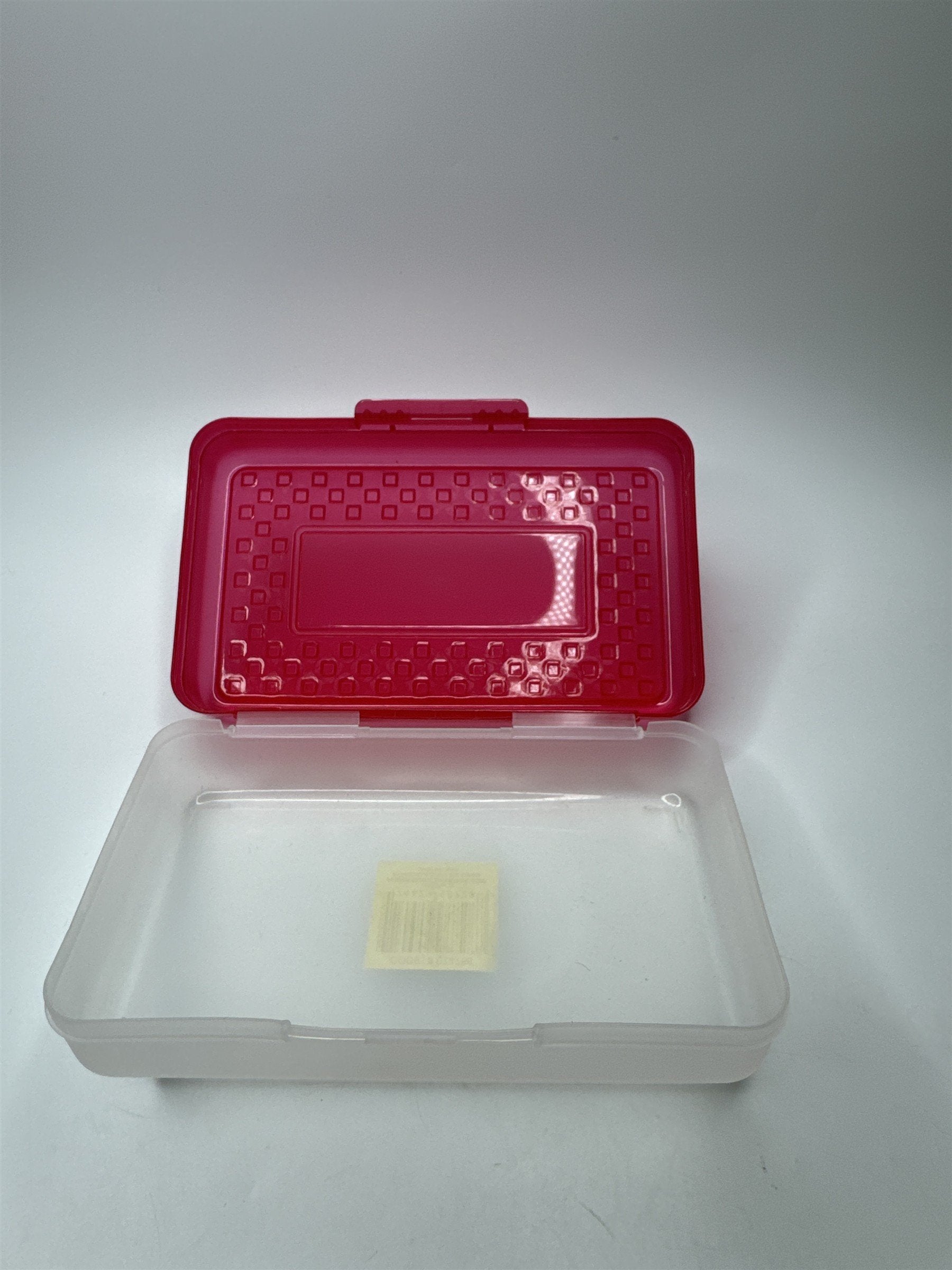 Vintage Plastic Pencil Box /w Hatch Latching Lid RED Pamson Pacific