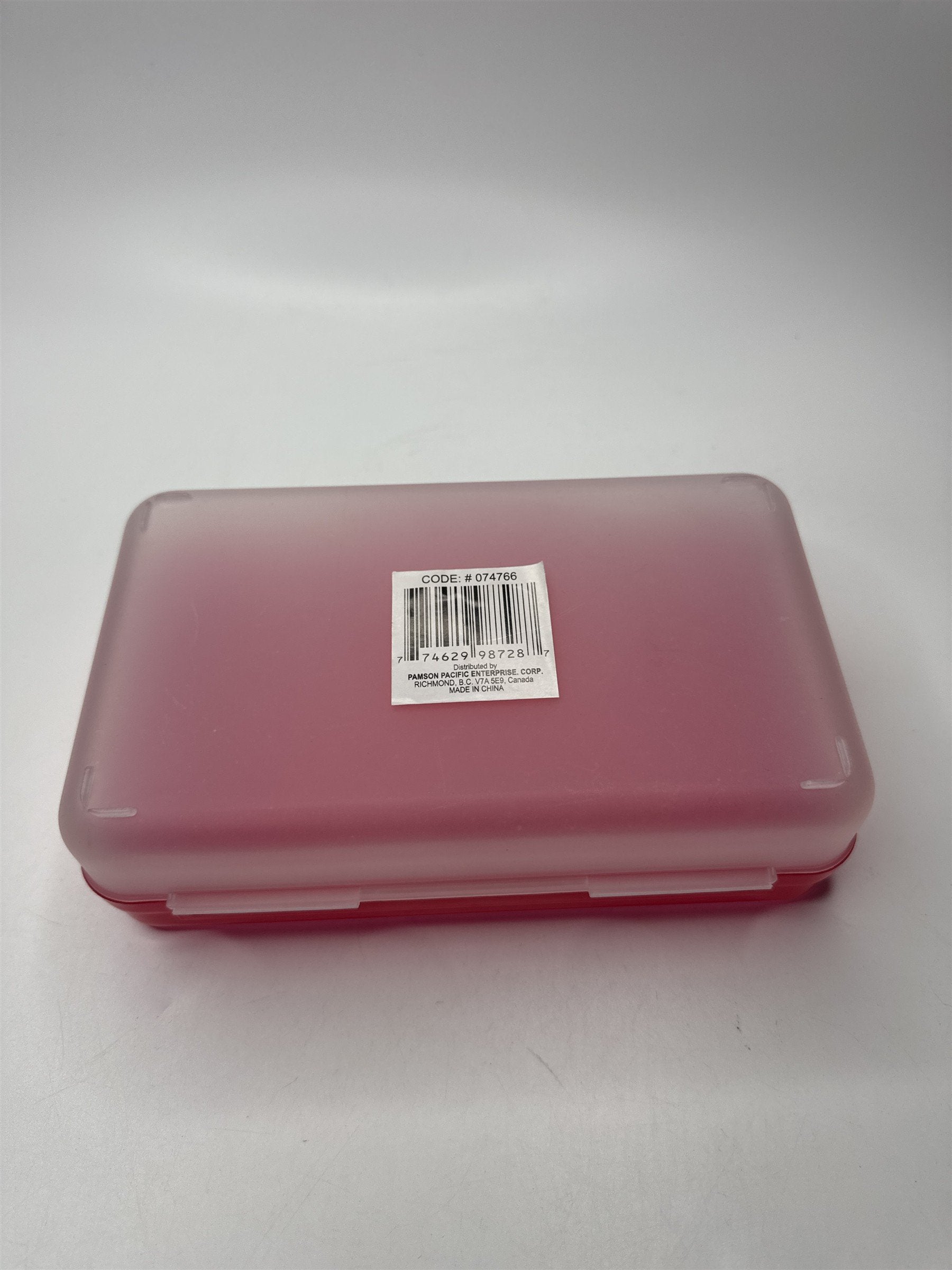 Vintage Plastic Pencil Box /w Hatch Latching Lid RED Pamson Pacific