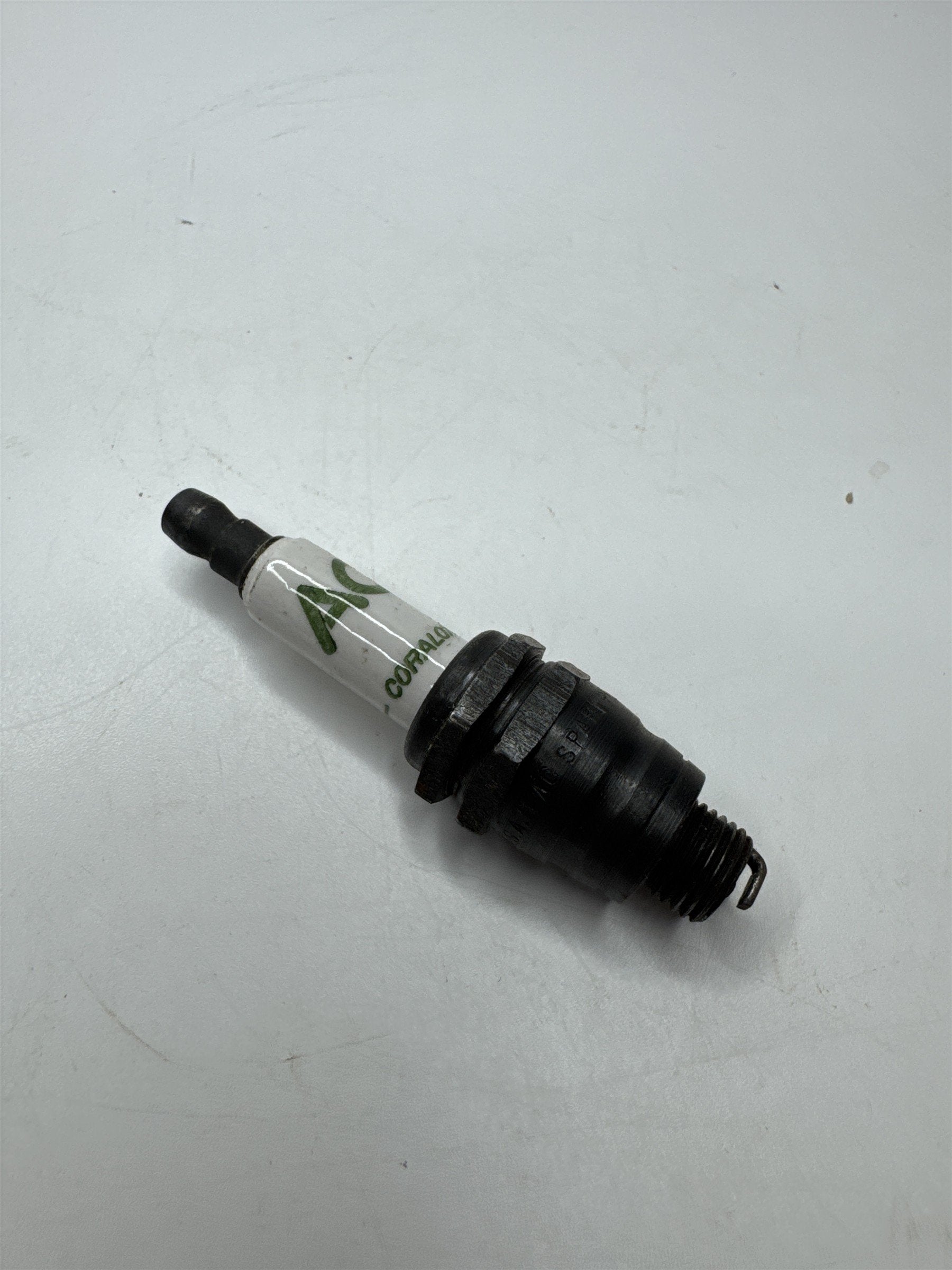 Vintage AC Spark Plug With Coralox Insulator M-8 10mm Thread 11/16" Hex