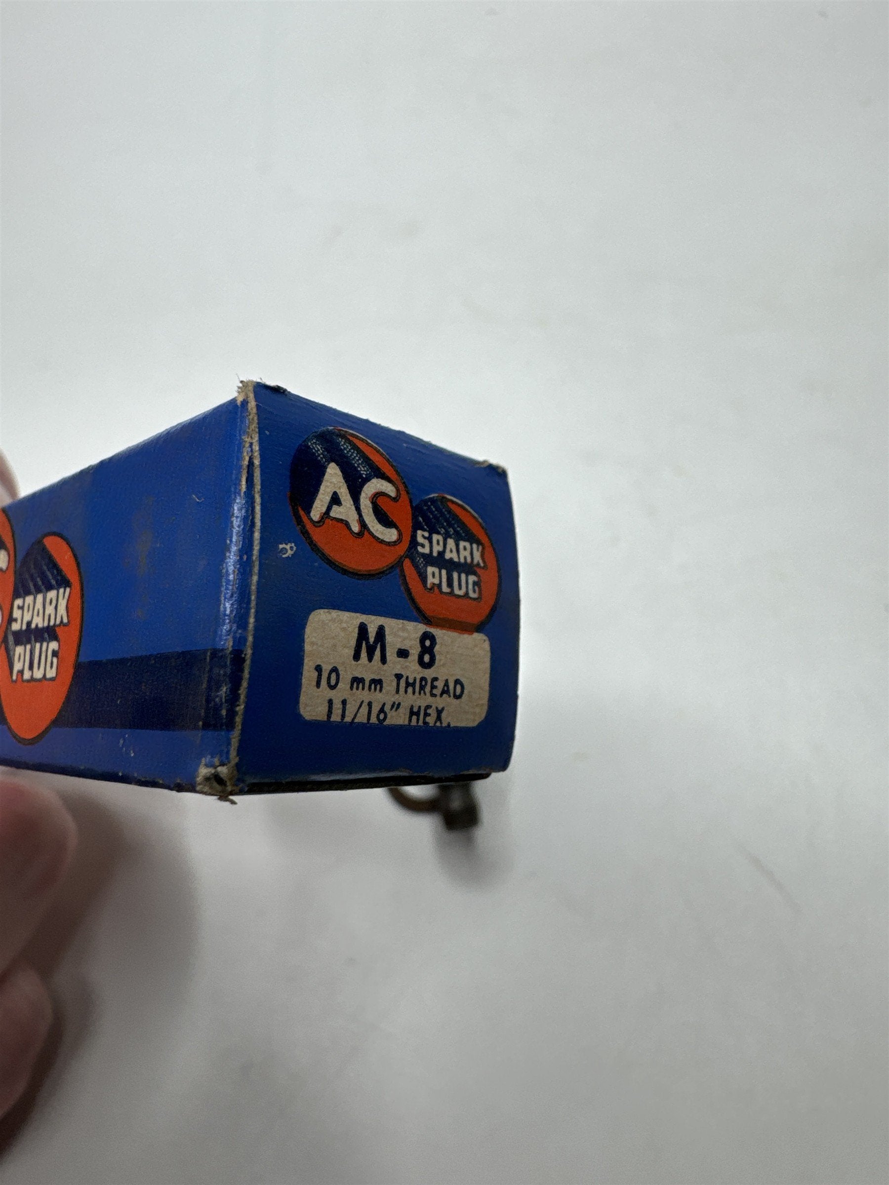 Vintage AC Spark Plug With Coralox Insulator M-8 10mm Thread 11/16" Hex
