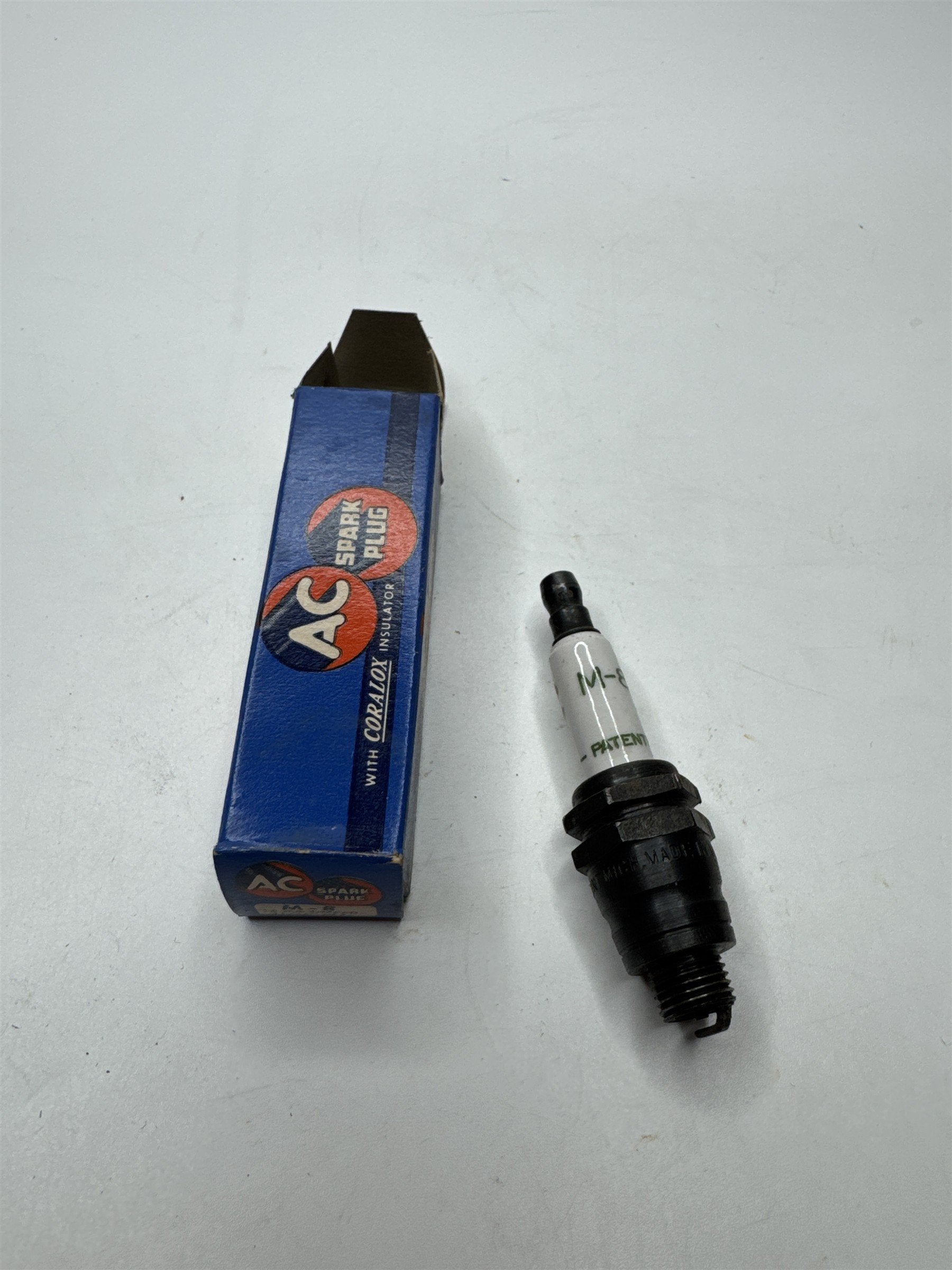 Vintage AC Spark Plug With Coralox Insulator M-8 10mm Thread 11/16" Hex