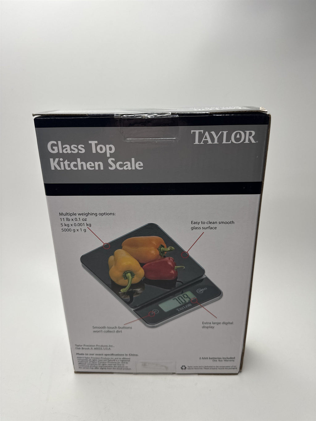 Taylor Glass Top Kitchen Scale Battery-Powered Scale