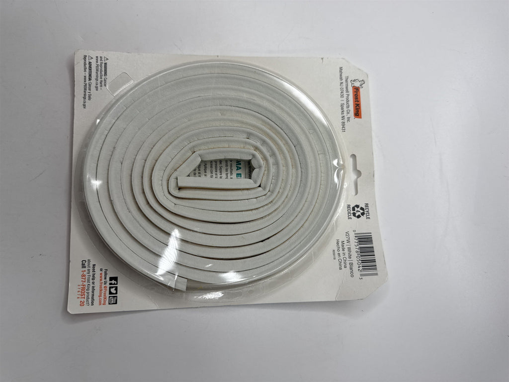 Frost King EPDM Ribbed Profile Self-Stick Weatherseal 10ft Roll White V27W