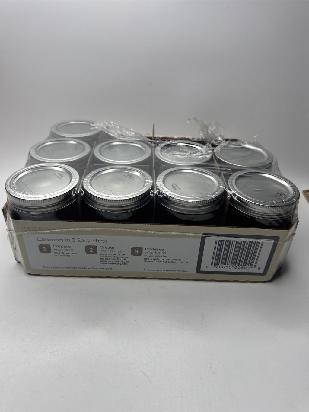 Set of 9 Kerr Freezer Safe Regular Mouth Half Pint Mason Jars 8oz