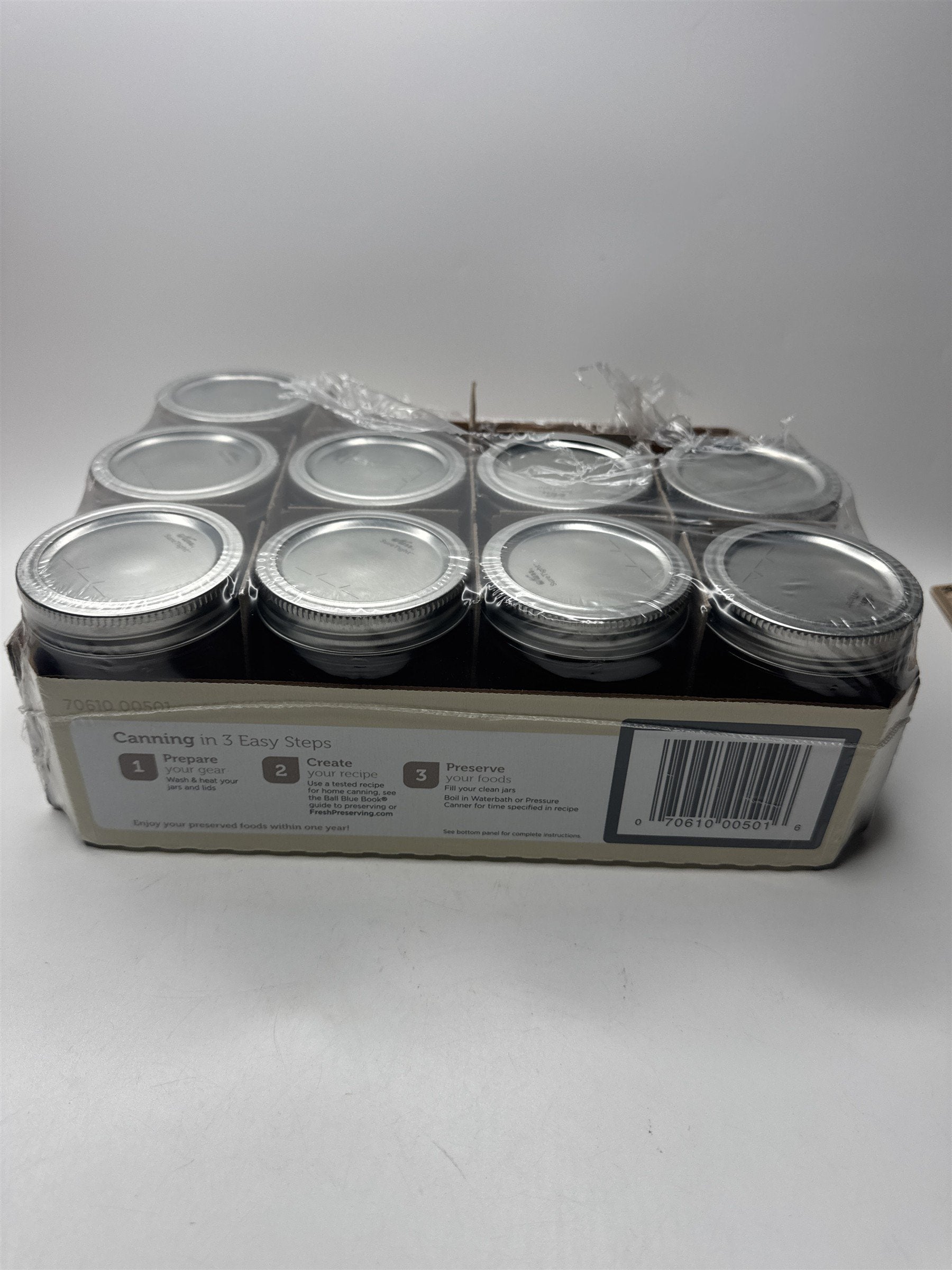 Set of 9 Kerr Freezer Safe Regular Mouth Half Pint Mason Jars 8oz