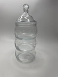 Vintage Princess House 4pc Stackable Apothecary Display Candy Jar Floral Etch