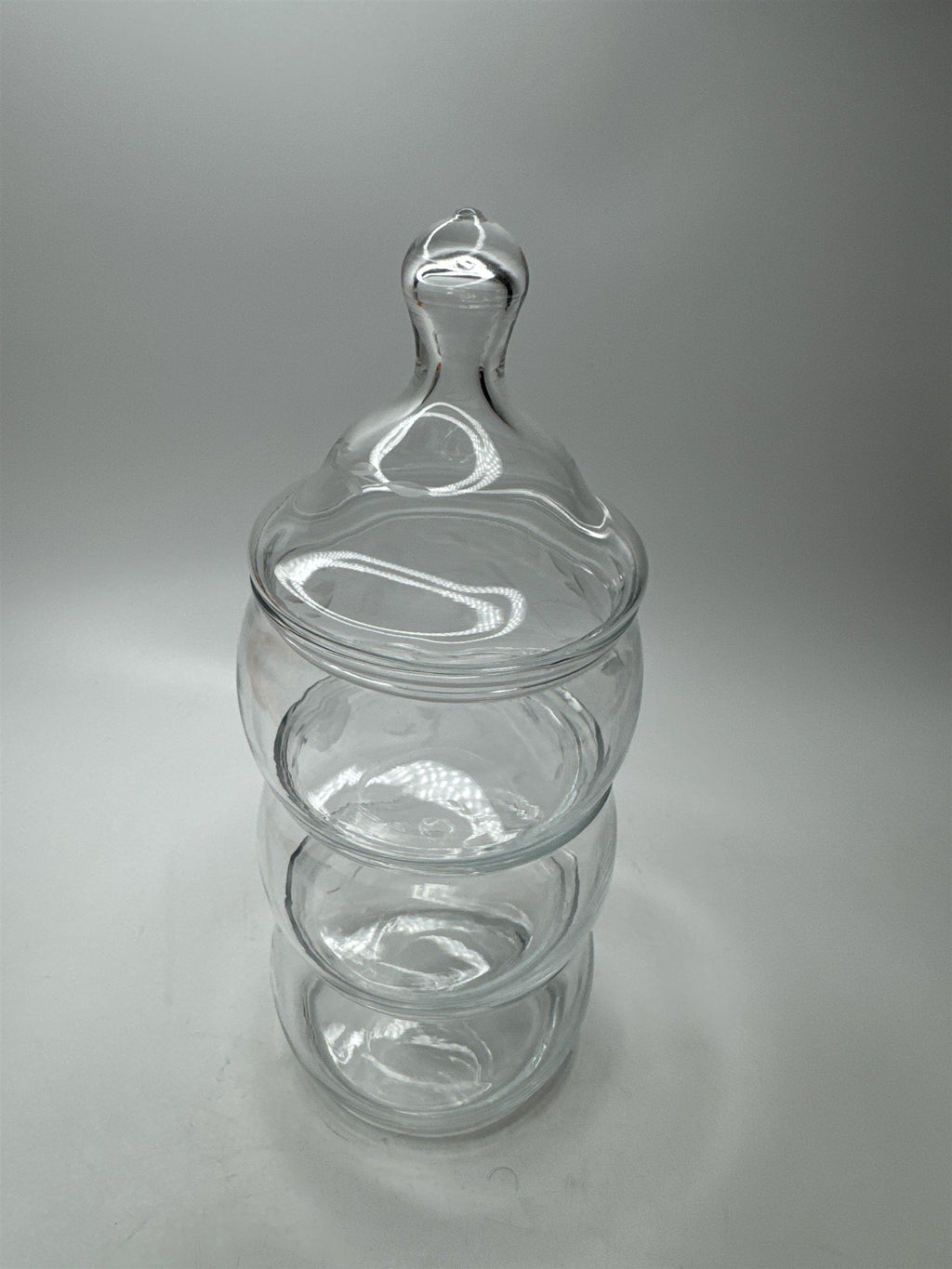 Vintage Princess House 4pc Stackable Apothecary Display Candy Jar Floral Etch