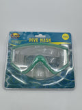 Surf Club Adult Size Blue/Green Dive Mask Extra-Wide Viewing New In Package