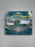 Surf Club Adult Size Blue/Green Dive Mask Extra-Wide Viewing New In Package