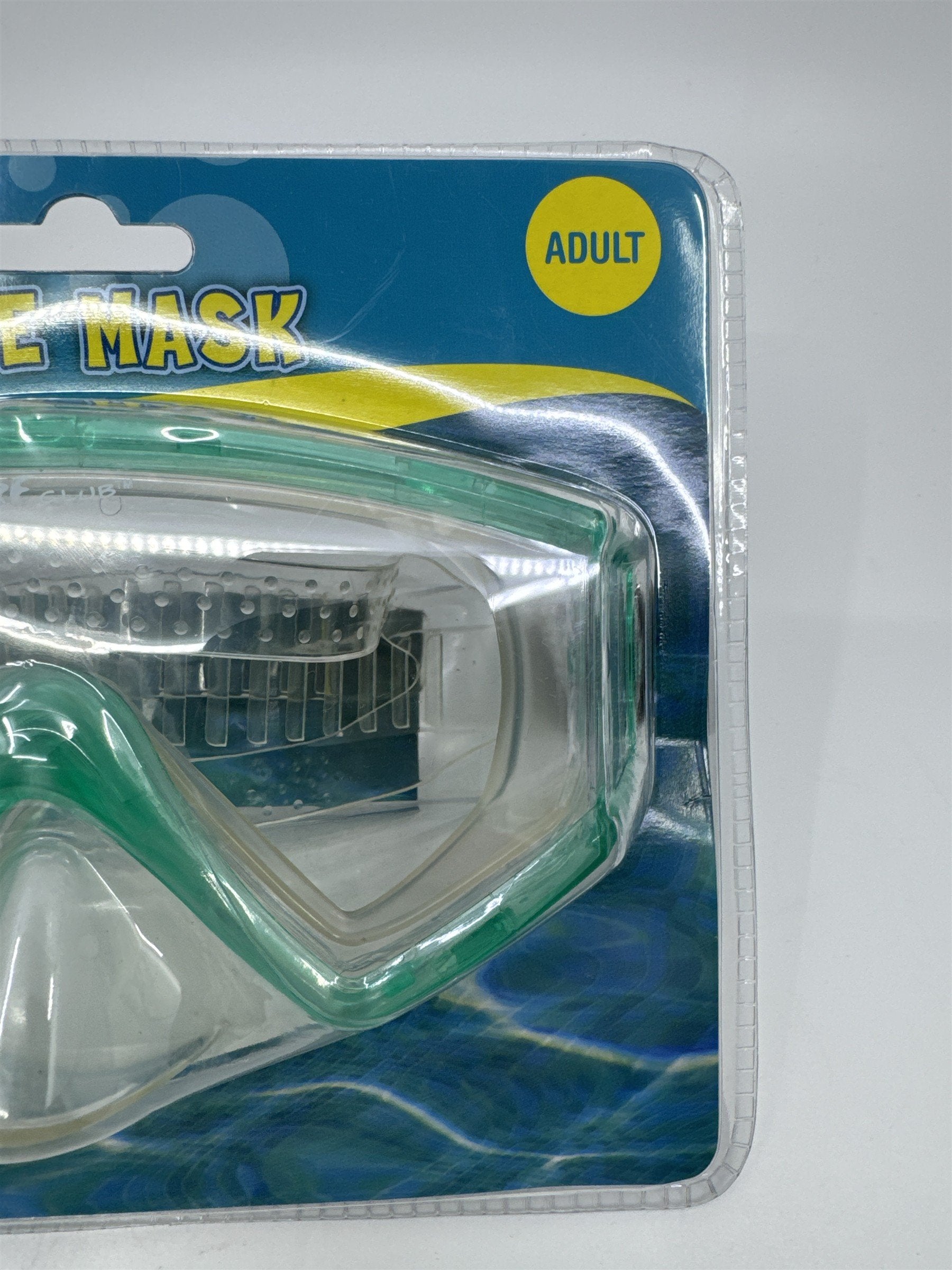 Surf Club Adult Size Blue/Green Dive Mask Extra-Wide Viewing New In Package
