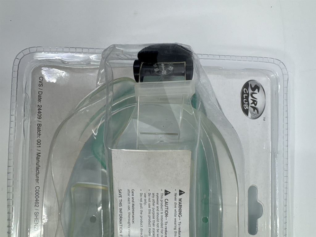 Surf Club Adult Size Blue/Green Dive Mask Extra-Wide Viewing New In Package