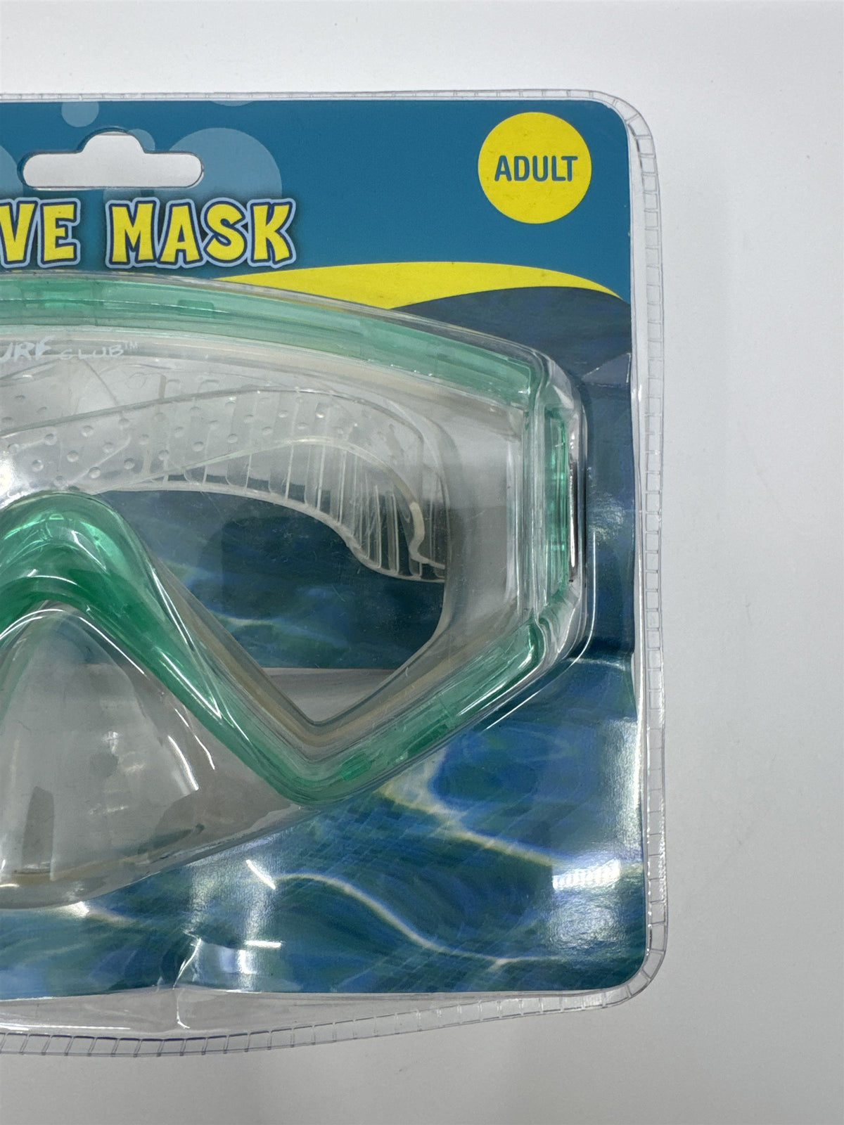 Surf Club Adult Size Blue/Green Dive Mask Extra-Wide Viewing New In Package