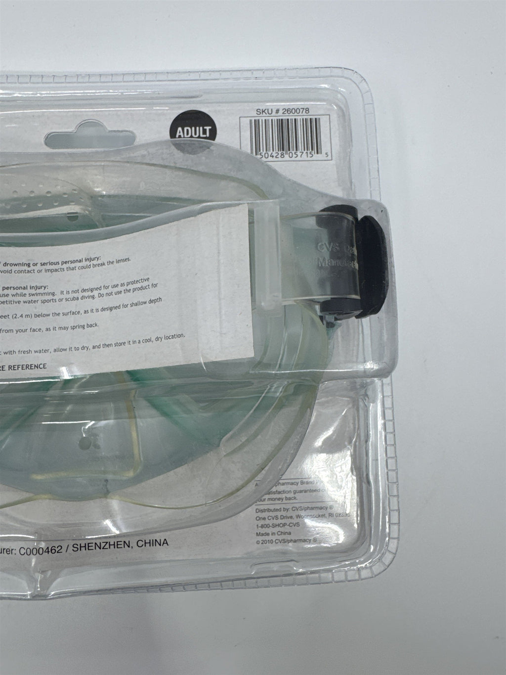 Surf Club Adult Size Blue/Green Dive Mask Extra-Wide Viewing New In Package