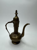 Vintage Mini Brass Genie Oil Pitcher Etched Lid Decanter 6" Tall Small