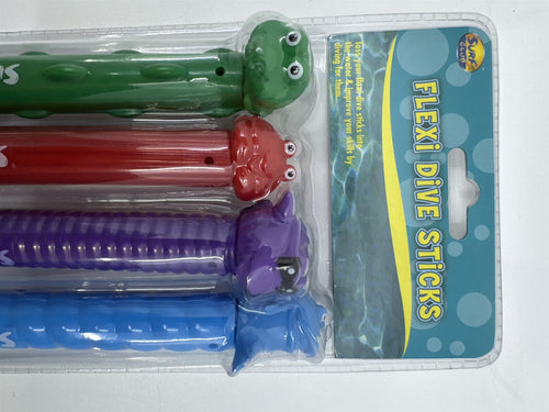 Flexi Dive Sticks By Surf Club Shark, Turtle, Fish and Crab Summer Pool Toys