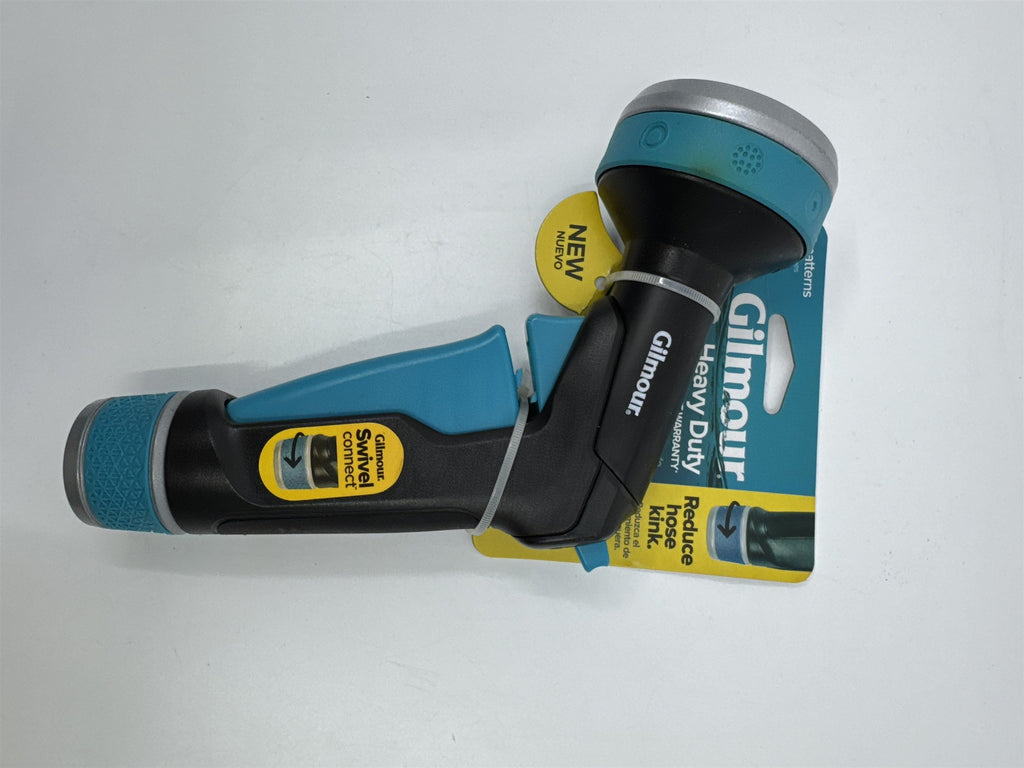 Gilmore Heavy Duty Swivel Connect Blue/Black Water Hose Nozzle W/ 8 Patterns
