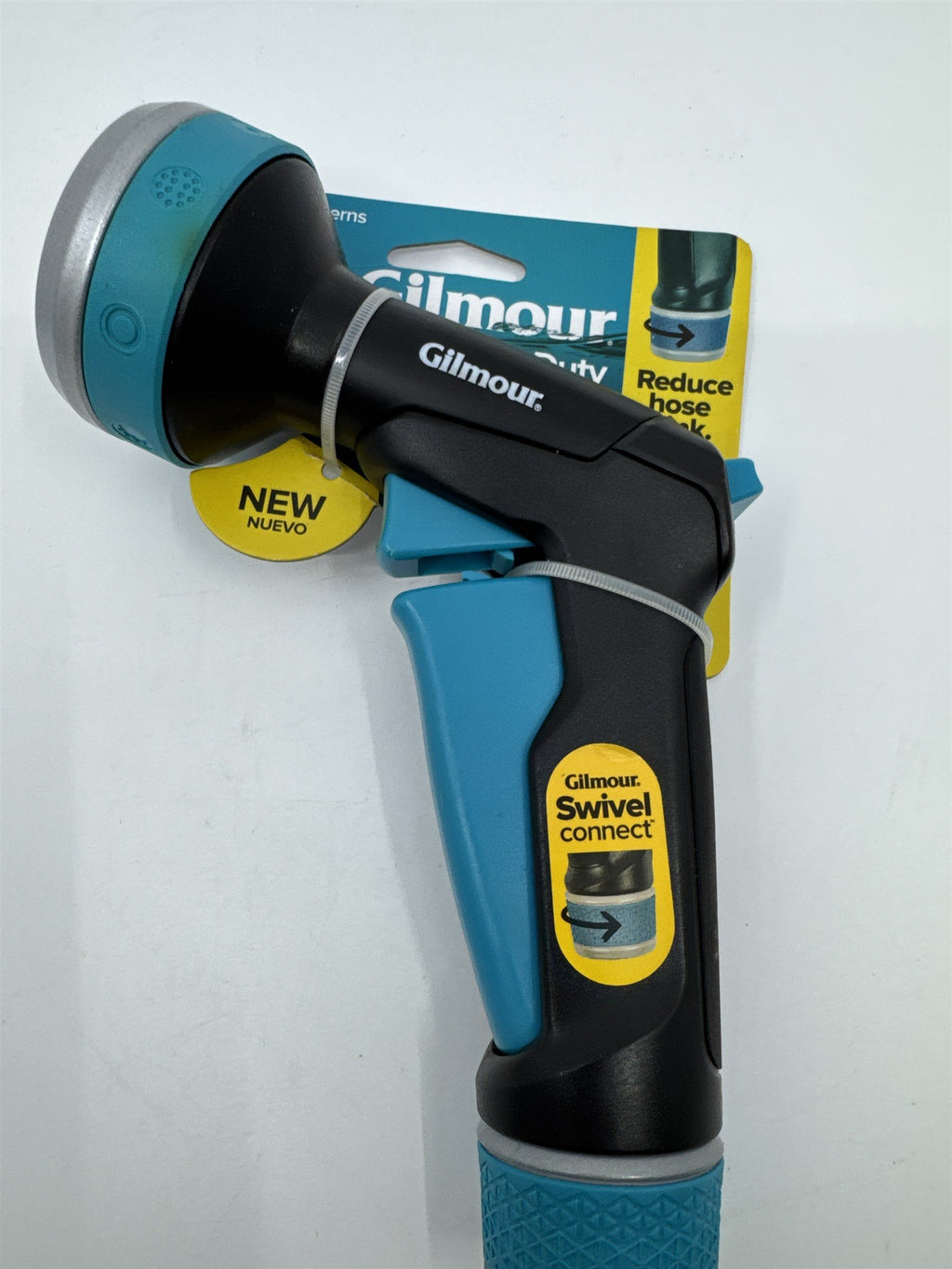 Gilmore Heavy Duty Swivel Connect Blue/Black Water Hose Nozzle W/ 8 Patterns
