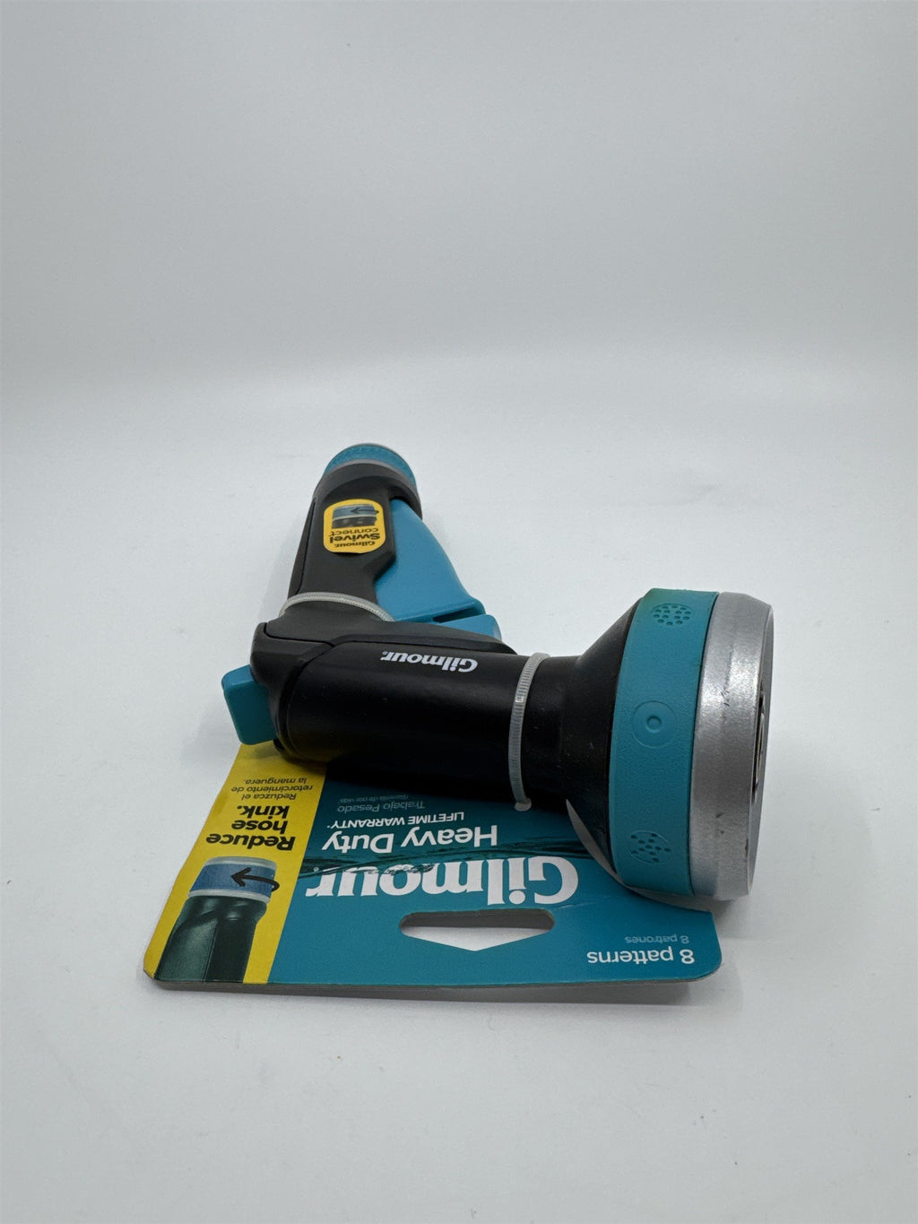 Gilmore Heavy Duty Swivel Connect Blue/Black Water Hose Nozzle W/ 8 Patterns