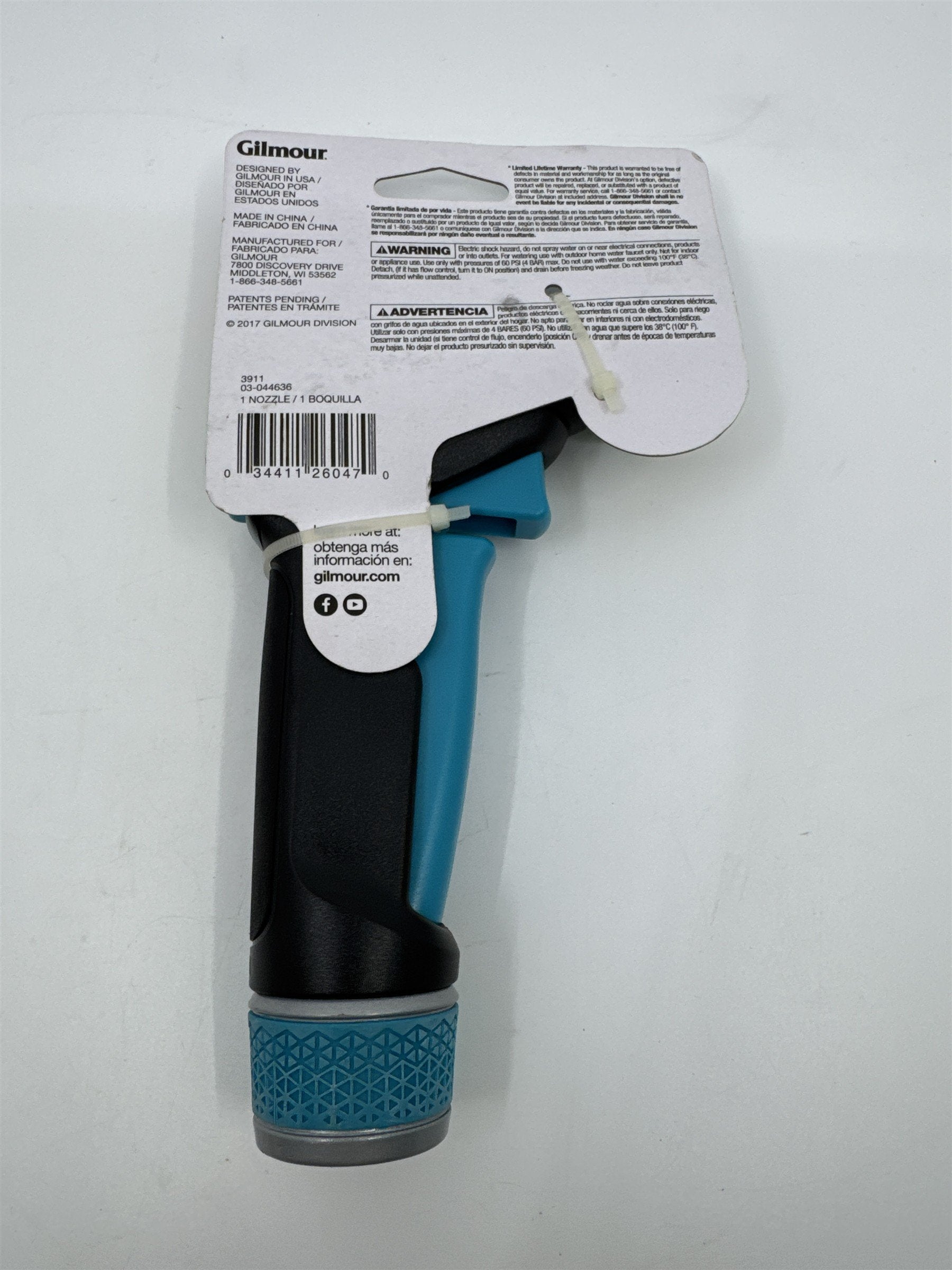 Gilmore Heavy Duty Swivel Connect Blue/Black Cleaning Water Hose Head/Nozzle