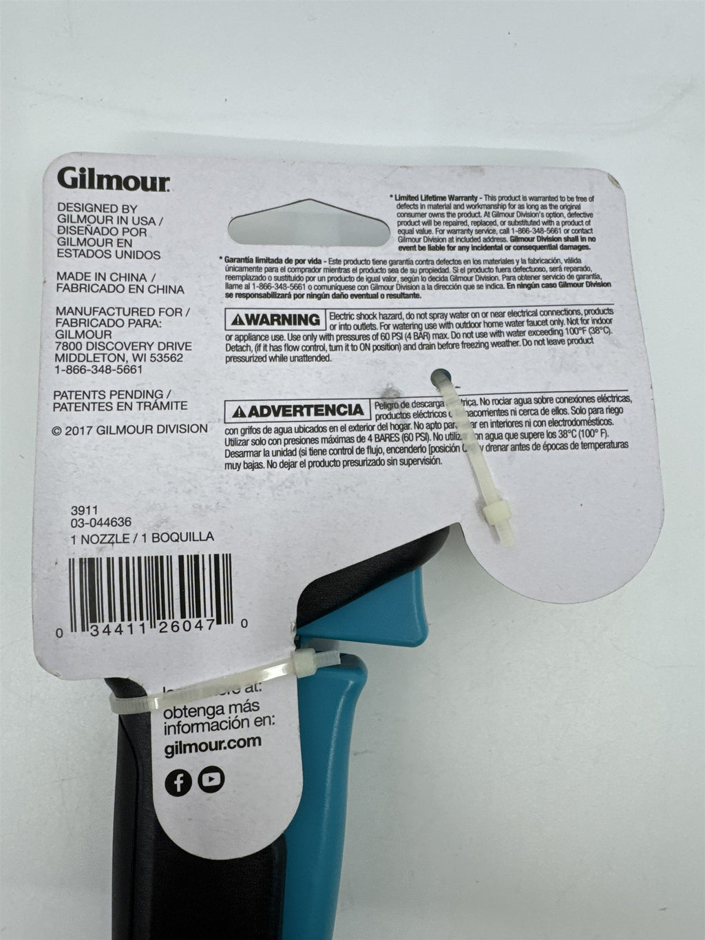 Gilmore Heavy Duty Swivel Connect Blue/Black Cleaning Water Hose Head/Nozzle