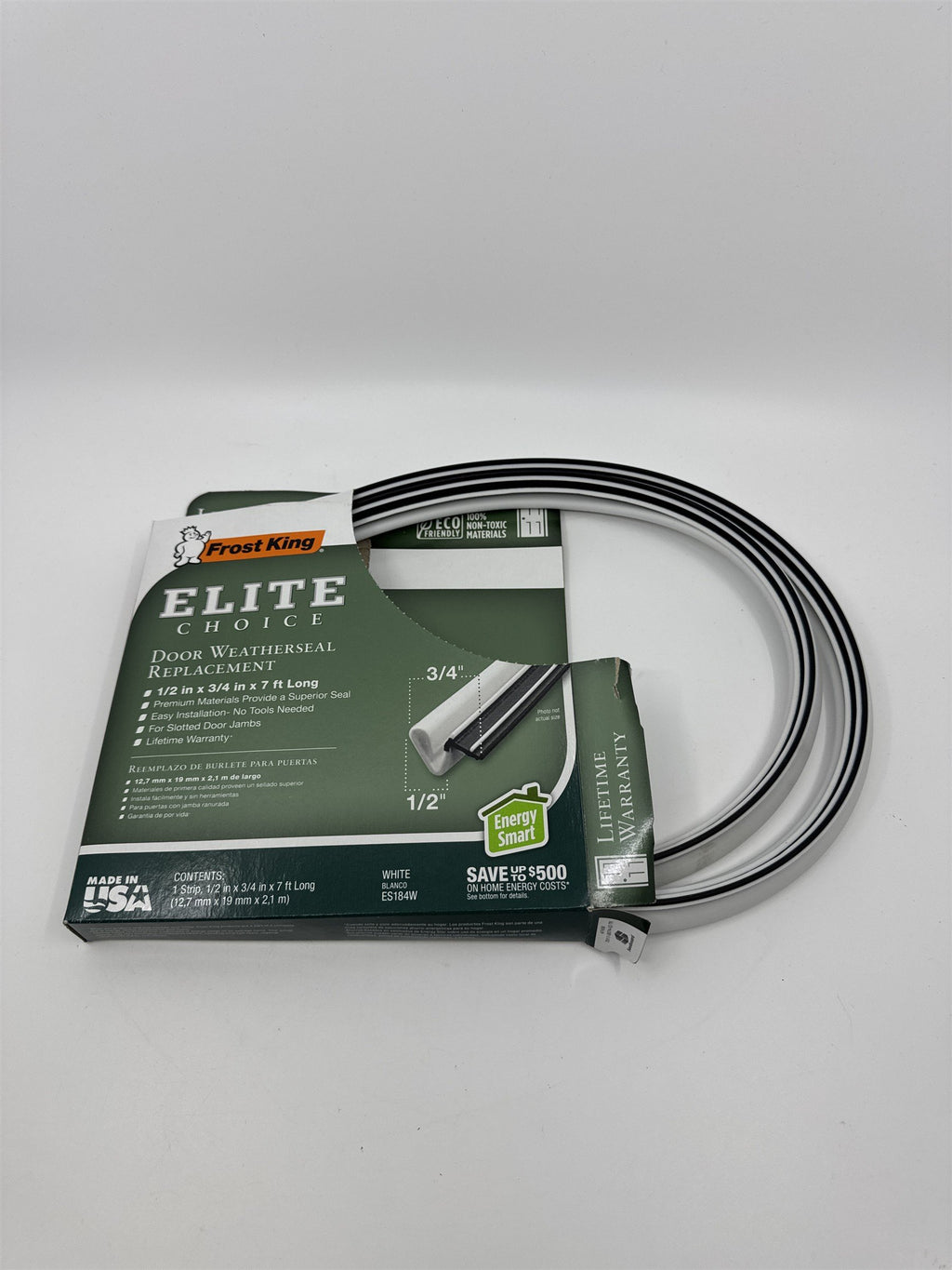 Frost King Elite Choice Door Weatherseal Replacement 1/2" x 3/4" x 7ft. Long